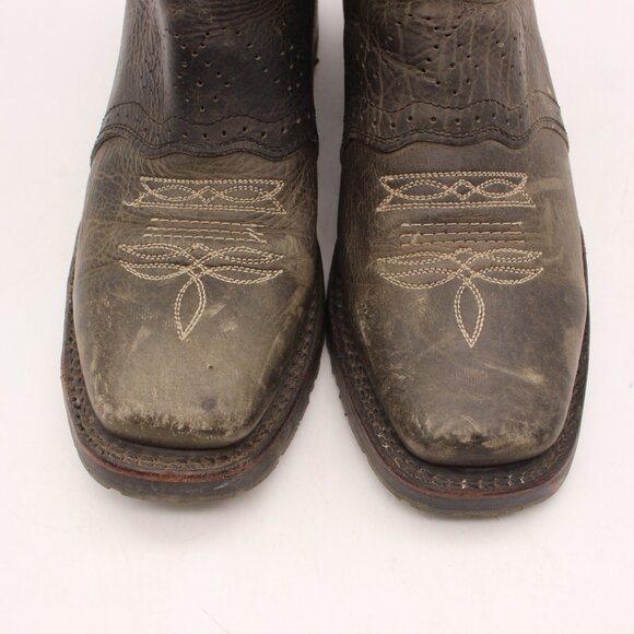 Double H Square Toe Work Boot DH965 Men's Size 8 M Dark Green Leather Pull On - Picture 10 of 10